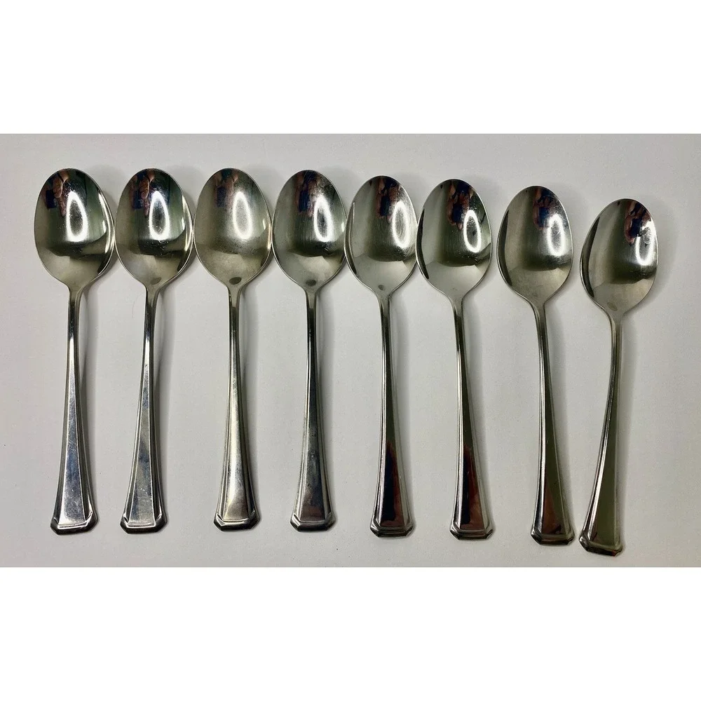 Oneida Stainless Oval Place Soup Spoons SSS Maestro St Leger Flatware Lot 8 #2